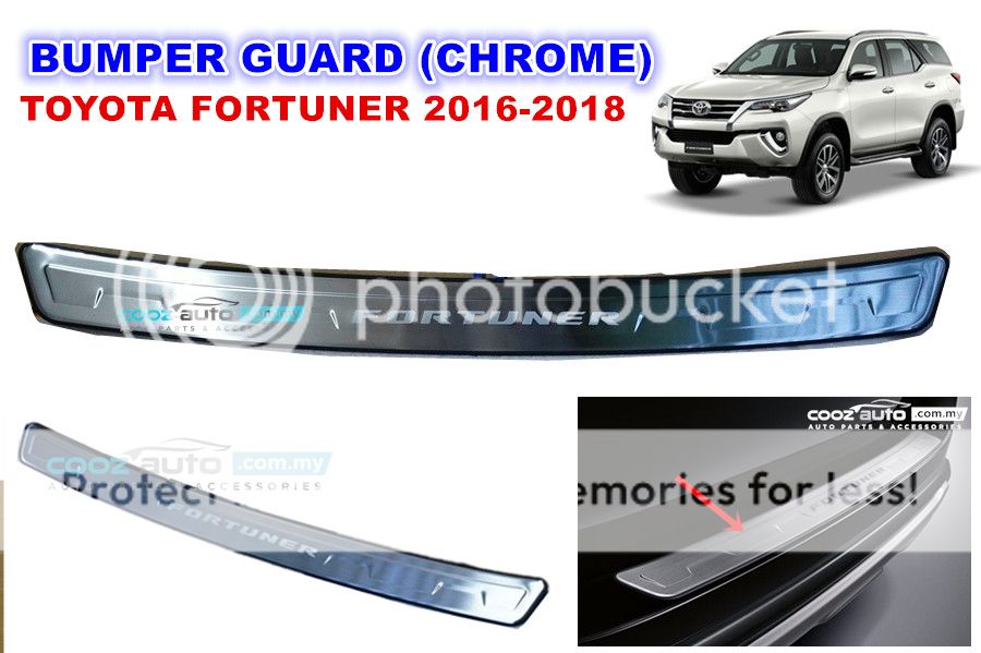 Toyota Fortuner 2016 2018 Alloy Rear Bumper Guards Trunk Lid Trim